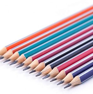 12 crayons promotionnels HB en bois personnalisés avec gomme standard et mine noire, emballage usine - Product Image 2
