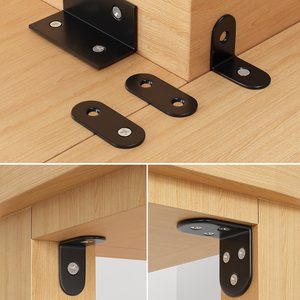 Soporte de Esquina de Acero Inoxidable de 90 Grados, Soporte Triangular de Ángulo Recto Negro para Muebles y Estantes - Product Image 3