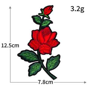 Parches Bordados Termoadhesivos de Rosas Grandes Rojas Estilo Chino - Product Image 5