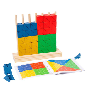 Bloques de construcción triangulares de madera de colores, cubos pequeños, formas geométricas, ecológicos, educativos para preescolar, juego de ensamblaje - Product Image 5