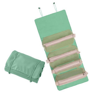 2026 En gros Trousse de maquillage portable pliable en nylon à fermeture éclair, grande capacité, quatre-en-un, compartimentée - Product Image 1