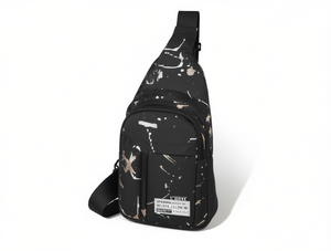 Borsa da petto in tessuto con stampa Splatter, tracolla singola, per tutte le stagioni - Product Image 1