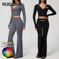 RUIQUWIN Yoga Set Groothandel China Dames Casual Vrouwenkleding Fitness Jogging Leggings Yoga Top Lange Mouw Sportieve Set