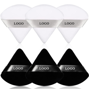 Biểu Tượng Tùy Chỉnh Mặt Tam Giác Mềm Bột Phun Ướt Và Khô Velour Trang Điểm Miếng Bọt Biển Có Thể Giặt Tái Sử Dụng Ngón Tay Mỹ Phẩm Bông Phun - Product Image 1