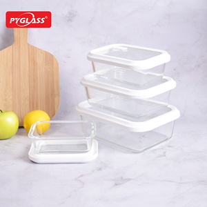 Récipient alimentaire en verre à haute teneur en borosilicate de vente chaude avec couvercle transparent en verre; boîte à lunch en verre; récipient de préparation de <span class=keywords><strong>repas</strong></span> - Product Image 4