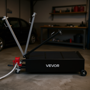 Bac de vidange d'huile roulant Vevor à profil bas de 25 gallons avec pompe manuelle, tuyau de 7,2 pieds et poignée pliable en T pour voitures - Product Image 2