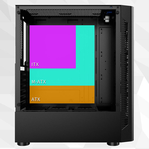 Boîtier d'ordinateur PC Lovingcool OEM ODM, vente chaude, blanc, ATX, Micro-ATX, ITX, <span class=keywords><strong>tour</strong></span> de jeu moyenne, USB3.0, ventilateur RGB, boîtier de bureau pour <span class=keywords><strong>gamer</strong></span> - Product Image 4