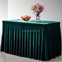 Nappe de table Muwei professionnelle en velours uni plissée élégante et moderne pour mariages, banquets, événements, utilisation intérieure/extérieure