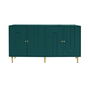 Modern Green Lacquered 4 Door Wooden Cabinet Sideboard <b>Buffet</b> <b>Server</b> Storage Cabinet For Living Room Entryway - Product Image 6