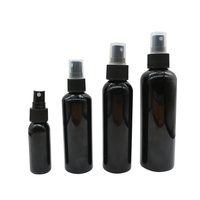 Emballage de bouteille de pompe de pulvérisation de brouillard pour animaux de compagnie en plastique de pulvérisateur noir personnalisé pour huile cosmétique de corps de cheveux 100ml 200ml 250 ml 500ml rond