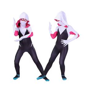Disfraz de <span class=keywords><strong>Spiderman</strong></span> <span class=keywords><strong>Gwen</strong></span> para Halloween, al por Mayor, para Niños, Mujeres y Niñas, con Máscara y Capa Ajustables, Universal para Fiestas - Product Image 3