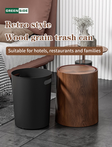 GREENSIDE <span class=keywords><strong>Poubelle</strong></span> de recyclage pour bureau en gros <span class=keywords><strong>Poubelle</strong></span> cylindrique en bois avec couvercle en plastique <span class=keywords><strong>Cuisine</strong></span> Salle de bain Stockage des déchets vivants - Product Image 5