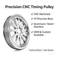 Pulley Timing HTD 8M 118T Aluminium Warna Natural Anodized Custom Bore Keyway Lebar Sabuk 8-40mm untuk Transmisi Otomatisasi OEM