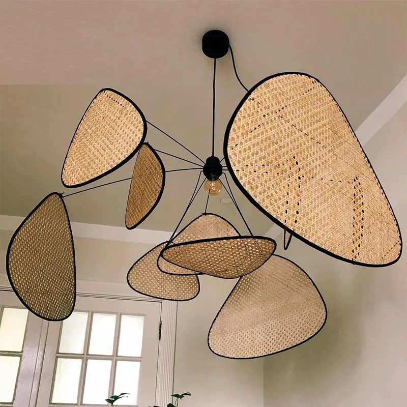 Lampe suspendue en bambou au design moderne, luminaire décoratif d'intérieur, idéal pour un Restaurant, un Bar ou un café