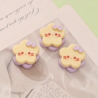 À la mode café dessin animé Kitty Biscuits artisanat fait à la main bricolage résine Art breloques décorations épingle à cheveux accessoires en gros