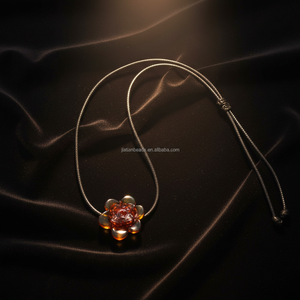 قلادة عنق زجاجية تشبه زهرة المورانو قلادة نوع سلسلة حبلا خمر - Product Image 4