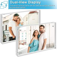 Marco de Fotos Acrílico Magnético Transparente de Doble Cara para Exhibición de Sobremesa Familiar, Tamaño Personalizado, Esquinas Rectas, Sin Tornillos, Venta al por Mayor