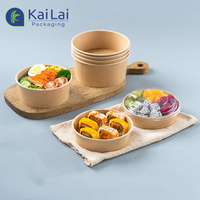 Biologisch afbreekbare, milieuvriendelijke, wegwerpbaar, op maat gemaakte logo kraft papieren lunchbox, afhaalverpakking, bento, fruitsalade, snack, snoepbakje