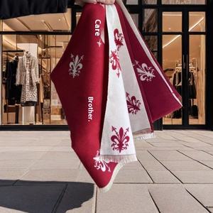 Femmes hiver Style européen américain <span class=keywords><strong>Florence</strong></span> Iris fleur écharpe châle épaissi Double face coupe-vent chaud Long - Product Image 3