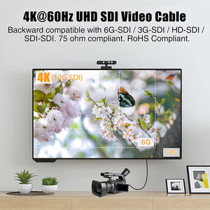 Réel 4K HD Caméra Vidéo Câble 75ohm 6G 12G <span class=keywords><strong>SDI</strong></span> Câble RG59 D'or Plaqué <span class=keywords><strong>BNC</strong></span> à <span class=keywords><strong>BNC</strong></span> Mâle Câble - Product Image 6