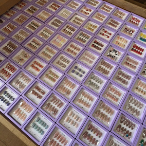 Lot de 10 faux ongles réutilisables en ABS, faits main, de luxe, faciles à appliquer, couvrance totale, avec boîte cadeau - Product Image 3