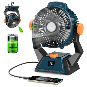 Ventilateur solaire multifonction portable 10000mAh rechargeable pour la maison, le camping en plein air, avec lumière LED, batterie externe, tentes, 5 vitesses USB - Product Image 1
