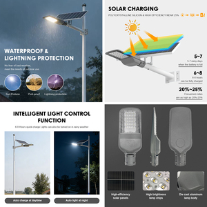 Lámpara <span class=keywords><strong>Solar</strong></span> LED de Aluminio de Alto Brillo AORUITAI, Luces Solares para Exteriores con Control Remoto, Farola <span class=keywords><strong>Solar</strong></span> de 90W para Carretera - Product Image 4