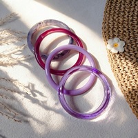 Nouveau Bracelet Transfrontalier Nouveau Produit Ensemble de 4 Pièces Bracelet en Résine Coupé Diamant Violet Transparent Ensemble de Bracelets Personnalisés