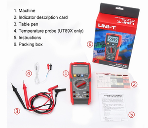 UNI-T ut89x multímetro digital autêntico, multímetro digital autêntico <span class=keywords><strong>ncv</strong></span> 20a corrente ac dc voltímetro testador de resistência de capacitância - Product Image 5