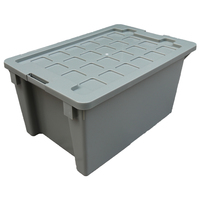 Caisses de transport industrielles en plastique pour poissons, bacs de stockage carrés empilables et emboîtables
