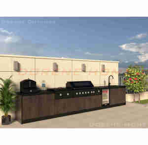 2025 dorenefot vendita Premium pietra cucina all'aperto isole con Built-In barbecue Grill e copertura integrata per giardino squisito - Product Image 4
