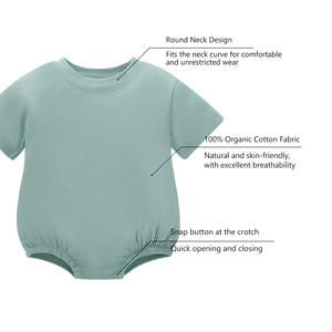 Baju Bayi Onesie 100% Katun Organik, Romper Bayi Ukuran Besar Polos - Product Image 4