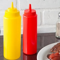 Botol Dispenser Plastik PE Berkualitas Tinggi Tahan Lama Bentuk Silinder Tutup Ulir 4oz/8oz/12oz/16oz/24oz/36oz Sablon
