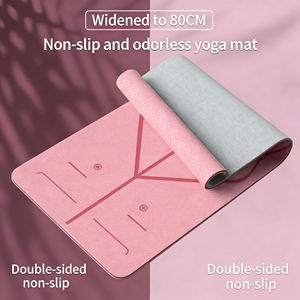 Tapete <span class=keywords><strong>de</strong></span> Yoga Antideslizante <span class=keywords><strong>de</strong></span> 6mm <span class=keywords><strong>de</strong></span> Grosor, Material TPE, Líneas <span class=keywords><strong>de</strong></span> Alineación para Principiantes y Profesionales, para Yoga en Casa, Gimnasio y <span class=keywords><strong>Centro</strong></span> <span class=keywords><strong>de</strong></span> Fitness - Product Image 2