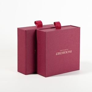 Custom Logo Sliding Drawer Jewelry <b>Box</b> Paper Necklace <b>Gift</b> <b>Box</b> with Sponge Insert Premium Jewelry Packaging <b>Box</b> - Product Image 3