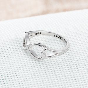 Anillo de Compromiso y Matrimonio de Plata de Ley 925 con Doble Corazón, Joyería Fina Clásica para Parejas, Anillo de Promesa de Te Amo - Product Image 6