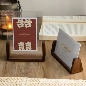 Marco de fotos de acrílico y madera, decoración de mesa en forma de U de madera maciza para el hogar, sala de estar, entrada - Product Image 3