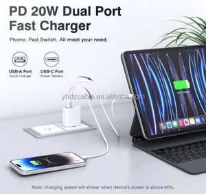 หัวชาร์จเร็วแบบหลายพอร์ต 20W USB C PD+QC 3.0 สำหรับ iPhone Samsung Android  ขายดี ใช้ได้กับมือถือทุกยี่ห้อ เหมาะสำหรับการเดินทาง - Product Image 4