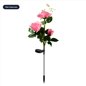 Lámpara Solar LED con Forma de Rosa, IP65, para Exteriores, Jardín, Decoración del Hogar, Luces Nocturnas, Paisaje, Retro, Nostálgicas - Product Image 4