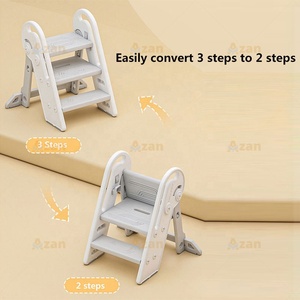 Petite <span class=keywords><strong>tour</strong></span> d'apprentissage en plastique pour enfant, réglable et pliable, échelle de salle de bain Montessori pour tout-petits, marchepied d'aide pour bébé - Product Image 5