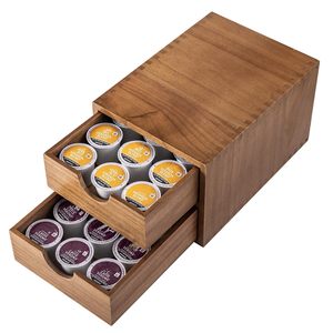 Support de rangement rectangulaire en bois pour dosettes de café K-cup, tiroir de rangement pour petites surfaces, organisateur de comptoir pour café et thé - Product Image 3