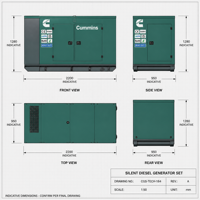 Groupe électrogène diesel triphasé silencieux 100KVA 200KVA 50Hz avec surveillance intelligente, refroidissement par eau, certifié ISO9001, garantie 2 ans