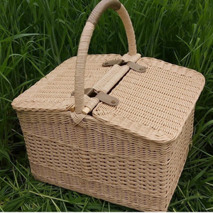 Vietnam Artisan Handwoven Rattan Picnic Hamper Premium Wicker <b>Basket</b> for Camping and Gift Sets - Product Image 4