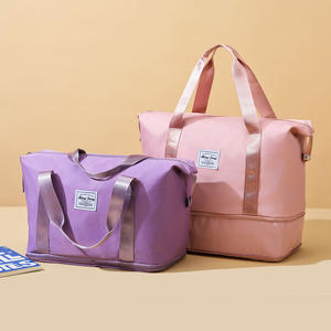 Bolsa de Viaje Deportiva Plegable Multifuncional de Gran Capacidad con Doble Capa Expandible, Nueva, Color Bronceado - Product Image 5