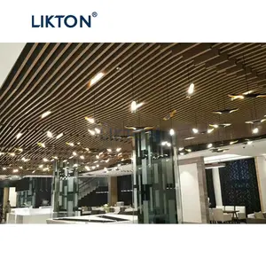 Customized Aluminum Fireproof Stretch Baffle Aluminum Strip Ceiling For Interior Wall and Roof Decoration