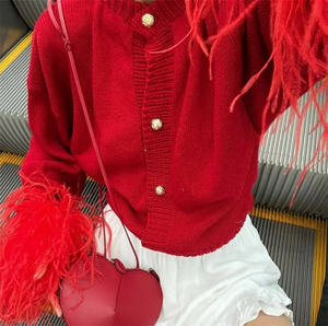 <span class=keywords><strong>Maglione</strong></span> <span class=keywords><strong>con</strong></span> bottoni autunno e inverno 2025 alla moda <span class=keywords><strong>con</strong></span> <span class=keywords><strong>piume</strong></span> - Product Image 2