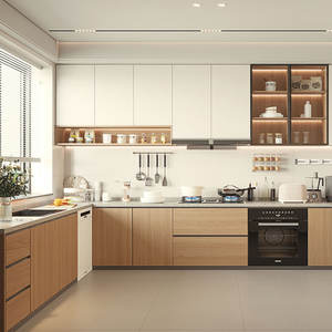 Fornitore di Mobili da <span class=keywords><strong>Cucina</strong></span> di Lusso in Melamina Marrone di Grande Successo per Set di Mobili da <span class=keywords><strong>Cucina</strong></span> Moderni - Product Image 1