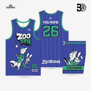 Özel Zootopia Basketbol Forması Seti - Yetişkin/Gençler için Kişiselleştirilmiş İsim ve Numara Süblimasyonlu Forma Şortları - Product Image 2