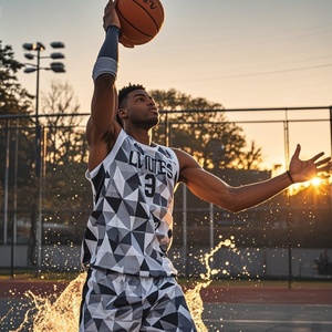 Maillot de basket-ball réversible sublimé en polyester personnalisé uniforme de basket-ball réversible sublimé en polyester respirant pour jeunes - Product Image 2