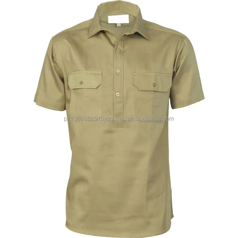 2022 High quality breathable work shirt mechanic uniform custom work shirt Wholesale Factory Work Construction shirt for men